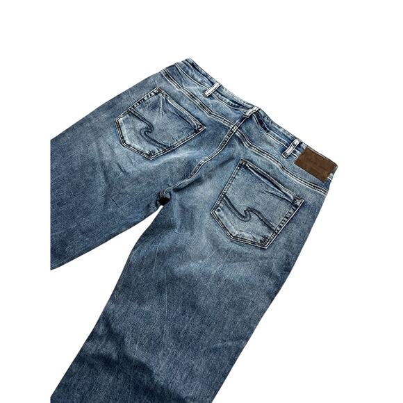 Silver Allan Slim Fit Straight Leg Jeans Mens 36 x 32 Blue Medium Wash Denim Y2K - Picture 11 of 16